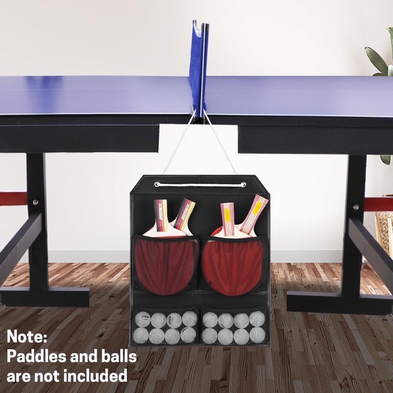 VISEMAN Ping Pong Storage Rack, Table Tennis Racket Holder Wall Mount Organizer for 4 Paddles and Balls - Image 5